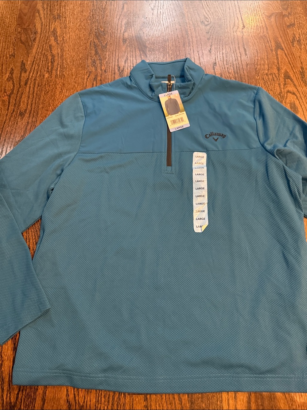 Callaway Men's Teal Half-Zip Lightweight Pullover golf large